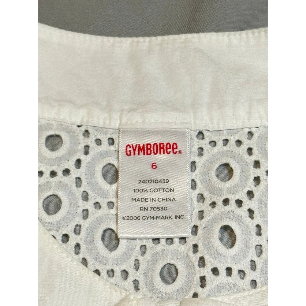 Gymboree embroidered cotton shirt dress - KID Size 6 (A091)